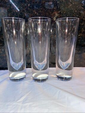 Vintage 80s Carlo Moretti Blown Bullet Highball Glasses Set of 3